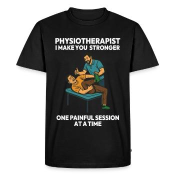 Kinésithérapeute, je te rends plus amusant - T-shirt Premium bio Homme - noir - Devant - Nico (187cm)