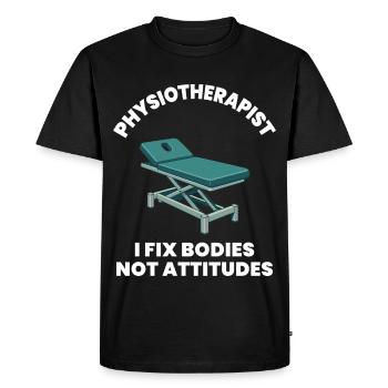 Physiotherapist I Fix Bodies Physical - Men's Premium Organic T-Shirt - black - Front - Nico (187cm)