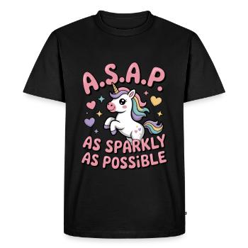 Glittering Unicorn - Men's Premium Organic T-Shirt - black - Front - Nico (187cm)