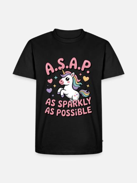 Glitzerndes Einhorn - Männer Premium Bio T-Shirt - Schwarz