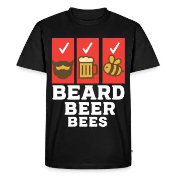 Bees Beekeeper Beard Beer Bees Honey Bees - Men's Premium Organic T-Shirt - black - Front - Nico (187cm)