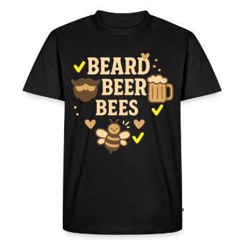 Bee Beekeeper Beard Beer Bees Honey - Men's Premium Organic T-Shirt - black - Front - Nico (187cm)