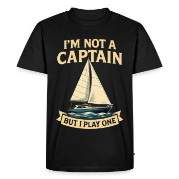 Drôle de dire que je ne suis pas un capitaine - T-shirt Premium bio Homme - noir - Devant - Nico (187cm)