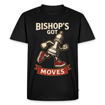 Bishop Got Moves Jeu de société pour joueur d’échecs - T-shirt Premium bio Homme - noir - Devant - Nico (187cm)