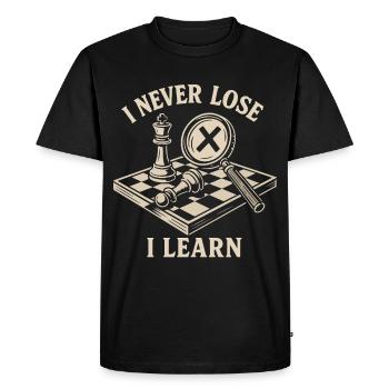 I never lose, I learn chess players - Men's Premium Organic T-Shirt - black - Front - Nico (187cm)