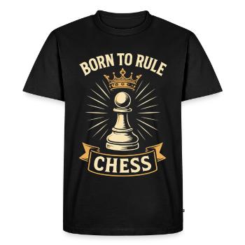 Born To Rule Chess For Chess Lovers - Men's Premium Organic T-Shirt - black - Front - Nico (187cm)