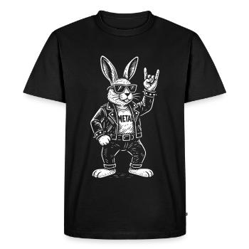 Métal Lapin Rock Musique Drôle Heavy Metal Rétro - T-shirt Premium bio Homme - noir - Devant - Nico (187cm)