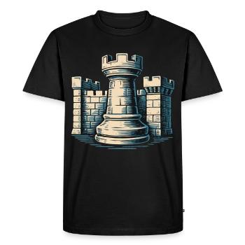 Tour d’échecs Forteresse Les joueurs d’échecs s’unissent - T-shirt Premium bio Homme - noir - Devant - Nico (187cm)