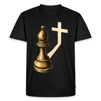 Chess Players Chess Pieces Bishops Shadows - Men's Premium Organic T-Shirt - black - Front - Nico (187cm)