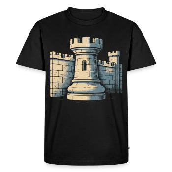 Chess Player Tower Castle Wall Design - Men's Premium Organic T-Shirt - black - Front - Nico (187cm)