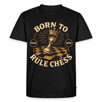 Born To Rule Chess Player King Queen - Men's Premium Organic T-Shirt - black - Front - Nico (187cm)