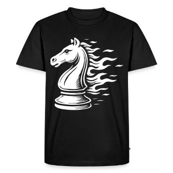 Jeu de société Chess Knight Flames - T-shirt Premium bio Homme - noir - Devant - Nico (187cm)