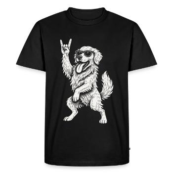 Labrador Retriever Rock Musique Drôle Chien Dur - T-shirt Premium bio Homme - noir - Devant - Nico (187cm)