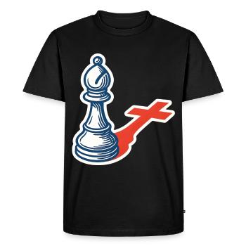 joueur d’échecs drôle évêque ombre design - T-shirt Premium bio Homme - noir - Devant - Nico (187cm)