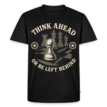 Chess Player Think Ahead Or Be Left Behind Board - Men's Premium Organic T-Shirt - black - Front - Nico (187cm)