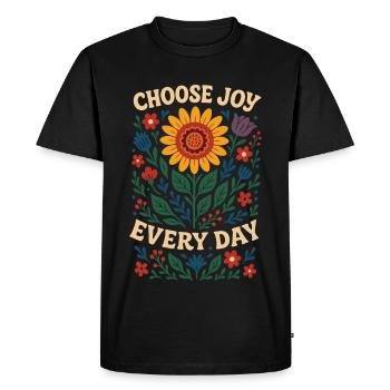 Choisissez la joie chaque jour Affirmation de la pleine conscience - T-shirt Premium bio Homme - noir - Devant - Nico (187cm)