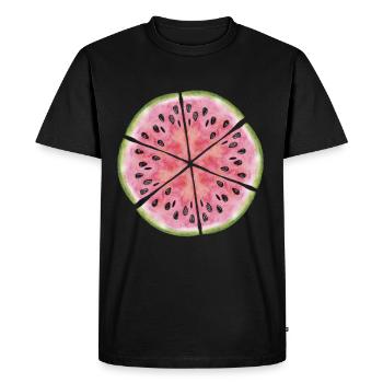 Watermelon Fruit Melon - Men's Premium Organic T-Shirt - black - Front - Nico (187cm)