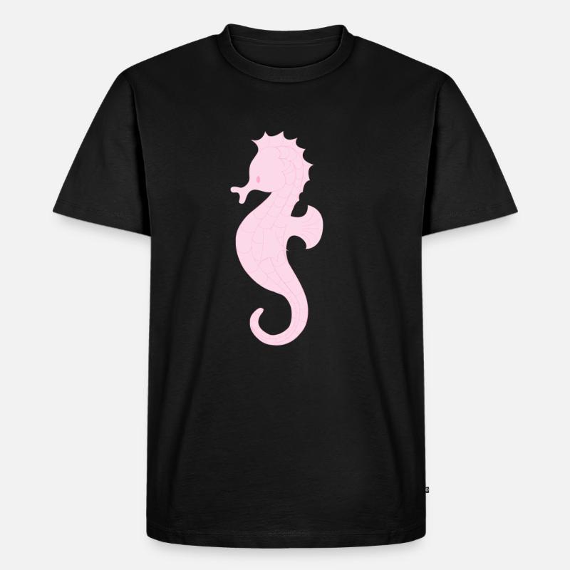 Seepferd - Männer Premium Bio T-Shirt - Schwarz
