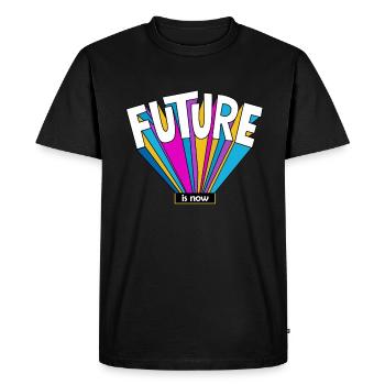 L'avenir est maintenant cadeau futur cool dire coloré - T-shirt Premium bio Homme - noir - Devant - Nico (187cm)