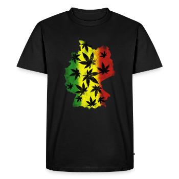 Germany's stoner - Men's Premium Organic T-Shirt - black - Front - Nico (187cm)