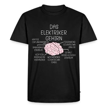 Das Elektriker gehirn Elektrotechniker Lustig - Männer Premium Bio T-Shirt - Schwarz - Vorne - Nico (187cm)