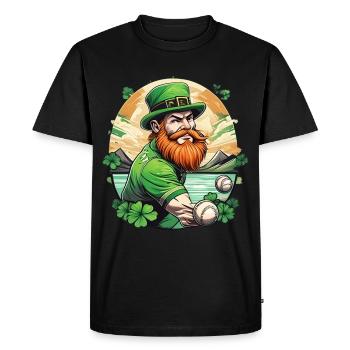 St. Patrick’s Day Shamrock Baseball - T-shirt Premium bio Homme - noir - Devant - Nico (187cm)