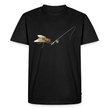 Cadeau drôle pêche pêche à la mouche pêche - T-shirt Premium bio Homme - noir - Devant - Nico (187cm)