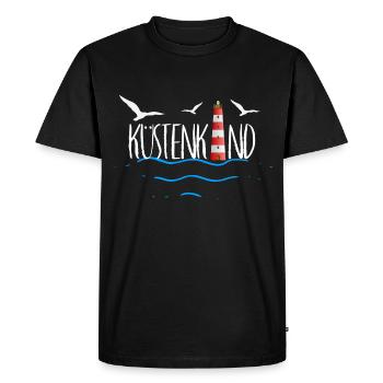 Küstenkind - Männer Premium Bio T-Shirt - Schwarz - Vorne - Nico (187cm)