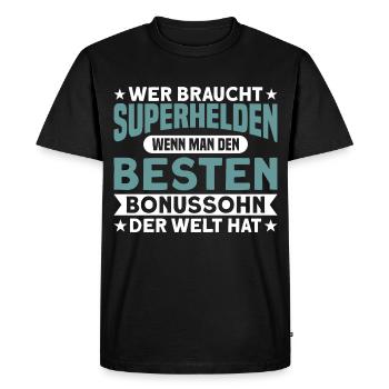 Cadeau de fils bonus de beau-fils de famille - T-shirt Premium bio Homme - noir - Devant - Nico (187cm)