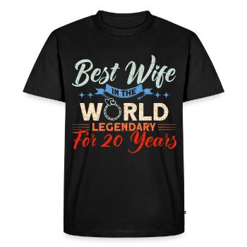 20e anniversaire de mariage Couple Design 20 ans de mariage - T-shirt Premium bio Homme - noir - Devant - Nico (187cm)
