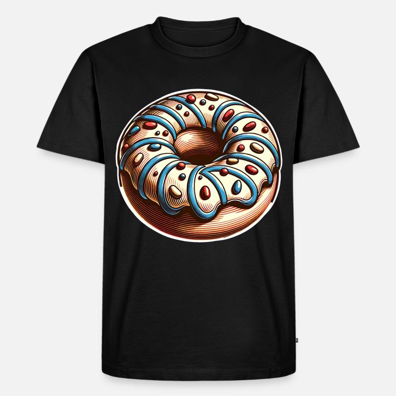 Donut - Männer Premium Bio T-Shirt - Schwarz