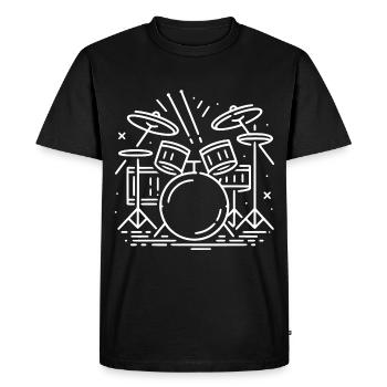 Le batteur de batterie du groupe de rock Destroy Silence. - T-shirt Premium bio Homme - noir - Devant - Nico (187cm)