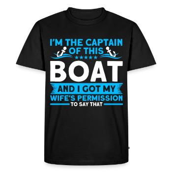 Boat Lovers Boat Captain Captains - Men's Premium Organic T-Shirt - black - Front - Nico (187cm)