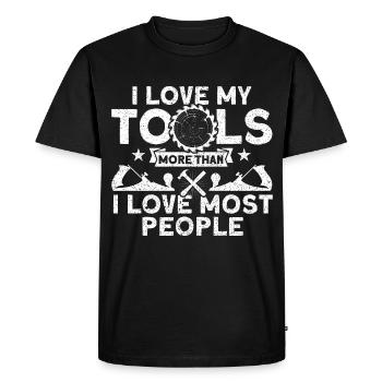 I love my tools carpenter - Men's Premium Organic T-Shirt - black - Front - Nico (187cm)