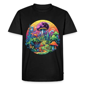 Psychedelic mushrooms - Men's Premium Organic T-Shirt - black - Front - Nico (187cm)