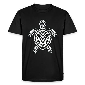 A sea turtle in black and white - Men's Premium Organic T-Shirt - black - Front - Nico (187cm)