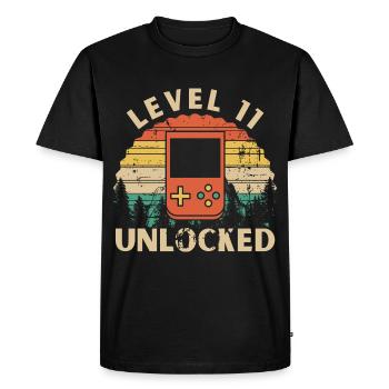 Level 11 Unlocked - T-shirt Premium bio Homme - noir - Devant - Nico (187cm)