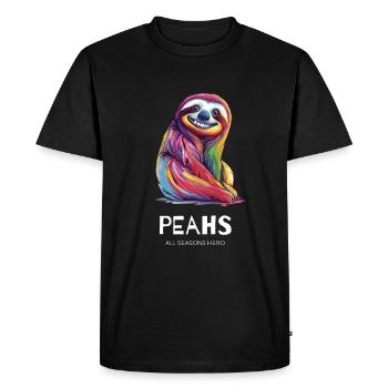 Funny outfit for optimists, sloth, sloth - Men's Premium Organic T-Shirt - black - Front - Nico (187cm)