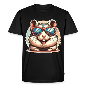 Hamster - Men's Premium Organic T-Shirt - black - Front - Nico (187cm)