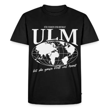 Ulm Home Football Gift - Men's Premium Organic T-Shirt - black - Front - Nico (187cm)
