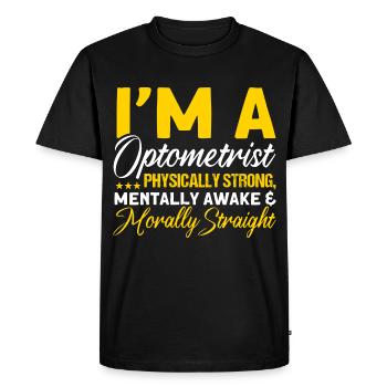 Ophtalmologiste Optométrie Opticien Opticien Opticien Opticien Opticien - T-shirt Premium bio Homme - noir - Devant - Nico (187cm)
