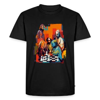 Partie d'échecs - T-shirt Premium bio Homme - noir - Devant - Nico (187cm)