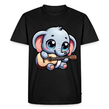 Éléphant Jouant de la guitare Jumbo Melodies Baby Te - T-shirt Premium bio Homme - noir - Devant - Nico (187cm)