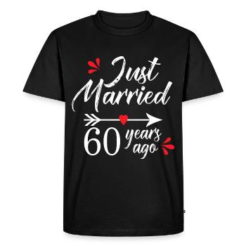 Wedding Anniversary 60 Years Married for 60 Years - Men's Premium Organic T-Shirt - black - Front - Nico (187cm)