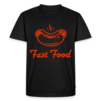 Hot-dogs Restauration rapide Nourriture Cadeau Dire Drôle - T-shirt Premium bio Homme - noir - Devant - Nico (187cm)