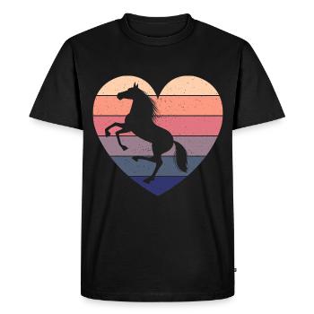 Cadeau pour les amoureux des chevaux Sport équestre Hobby Dressage - T-shirt Premium bio Homme - noir - Devant - Nico (187cm)