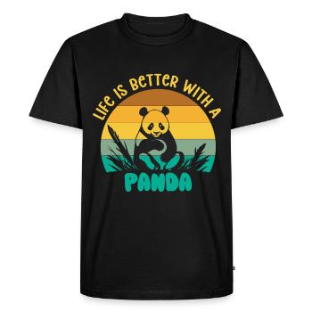 Panda Gift Panda Bear Animal Saying Gift Idea - Men's Premium Organic T-Shirt - black - Front - Nico (187cm)