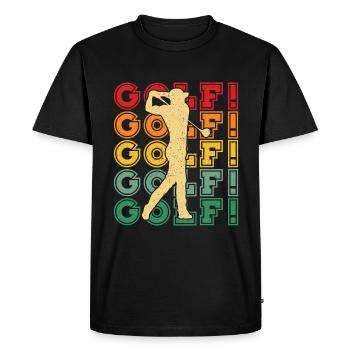 Golf golfeur femmes cadeau clubs de golf rétro - T-shirt Premium bio Homme - noir - Devant - Nico (187cm)