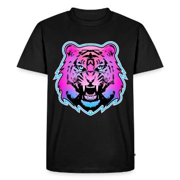 Colorful tiger - 1 - Men's Premium Organic T-Shirt - black - Front - Nico (187cm)