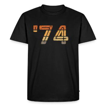 '74 - 1974 - Men's Premium Organic T-Shirt - black - Front - Nico (187cm)